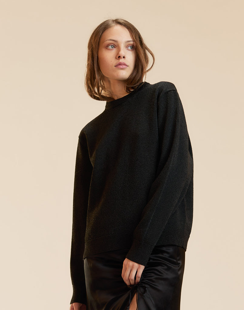 Metallic Knit Crewneck