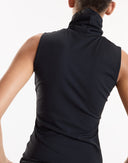 Black Sleeveless Fitted Turtleneck