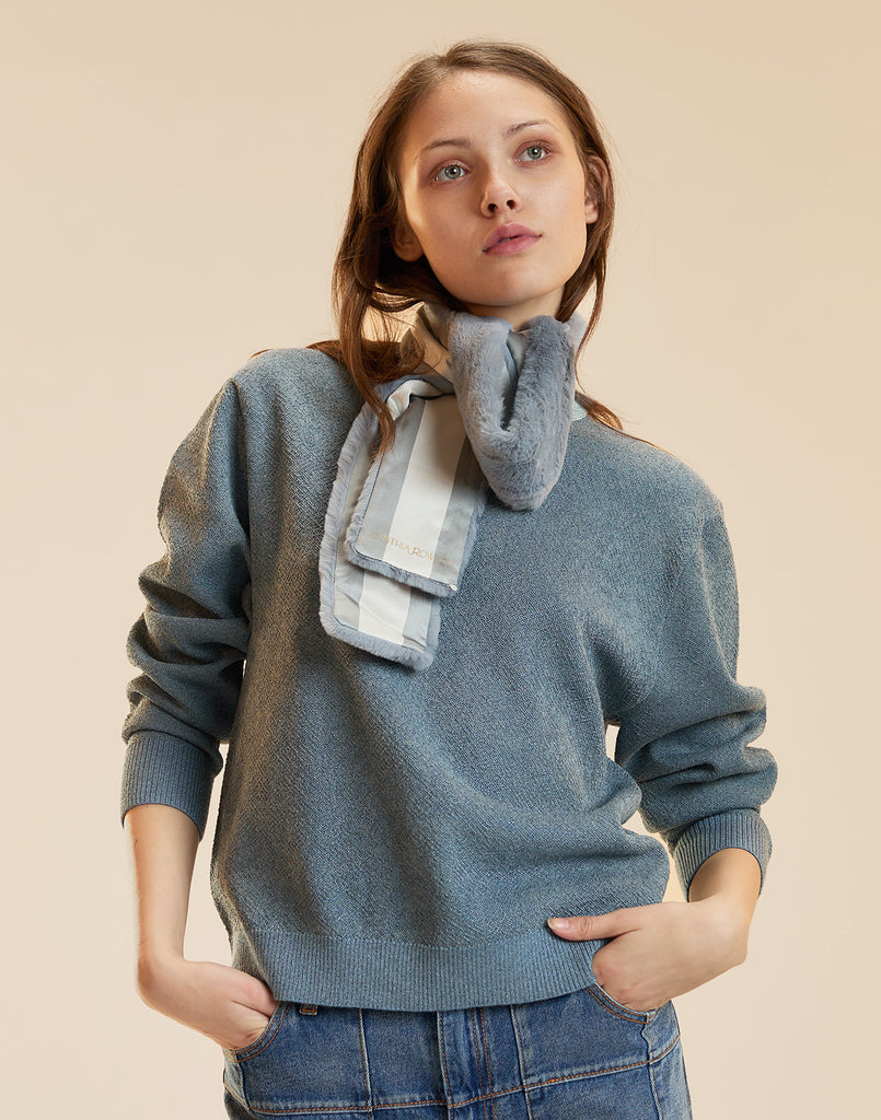 Metallic Knit Crewneck