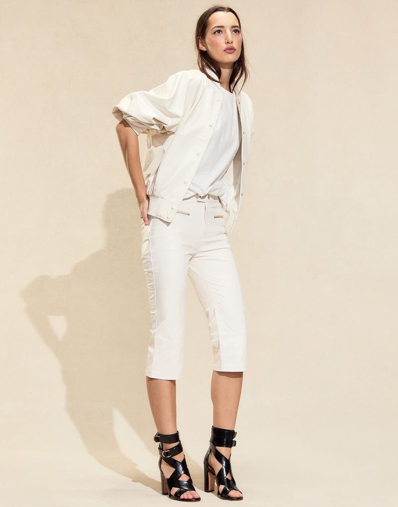 Cynthia Rowley Downtown Leather Bomber Jacket