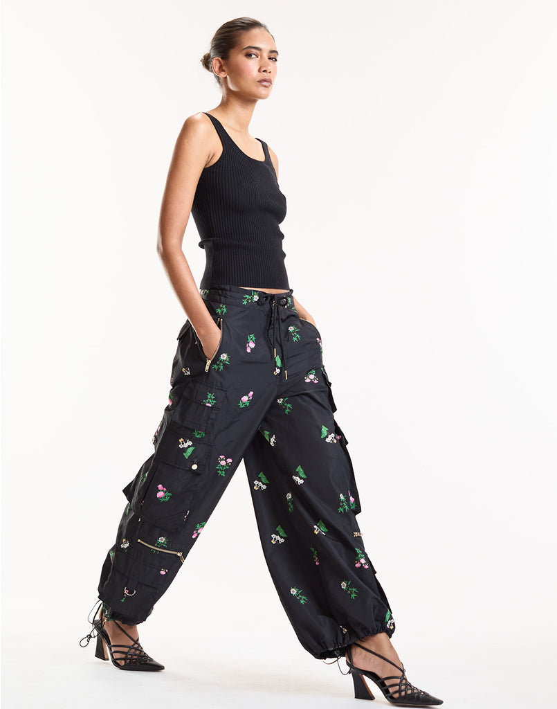 Bouquet Printed Cargo Pants