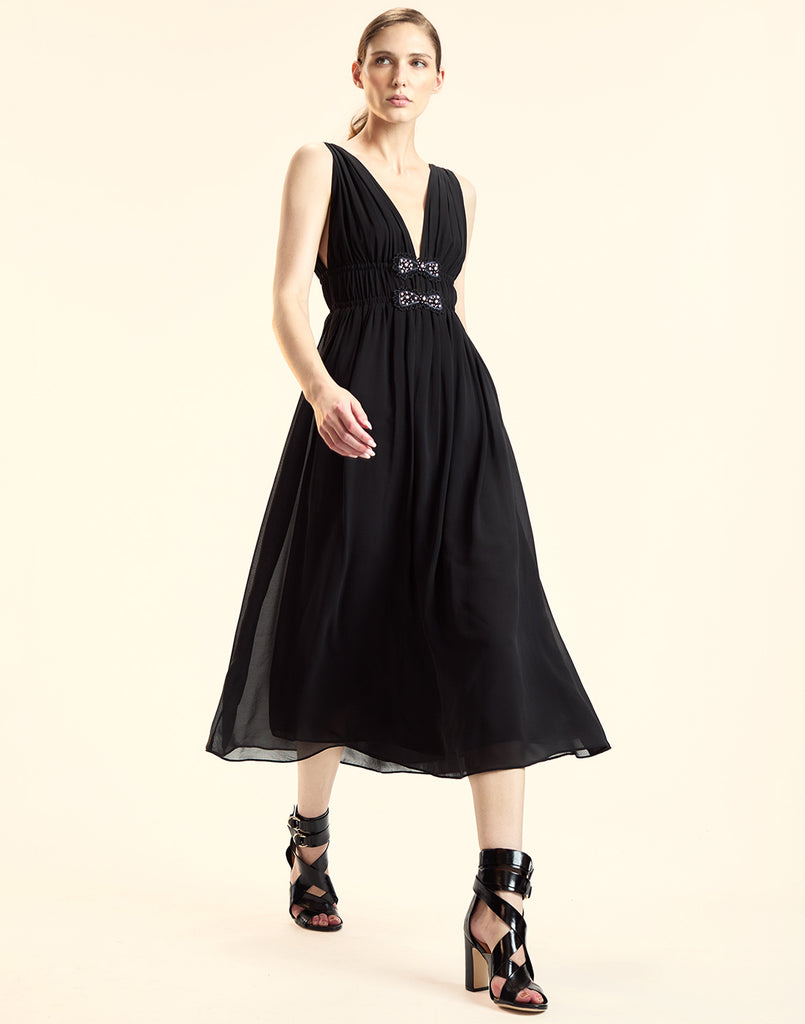 Amelie Silk Midi Dress