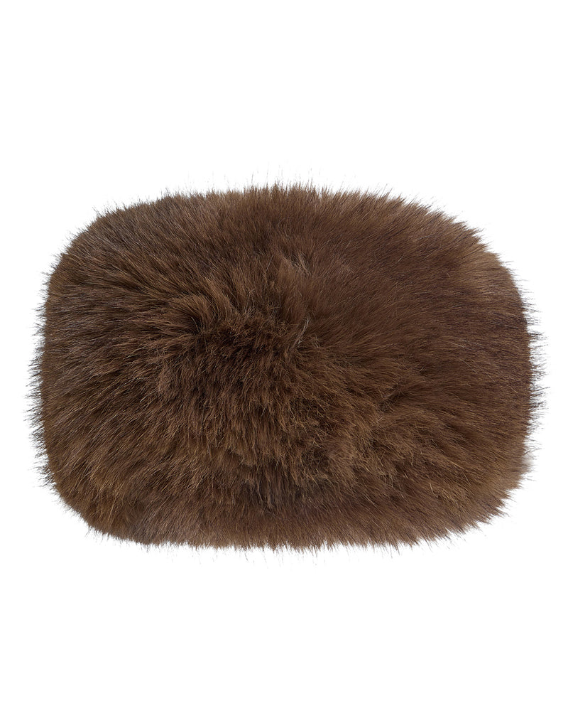 Faux Fur Headband in Brown