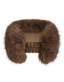 Faux Fur Headband in Brown