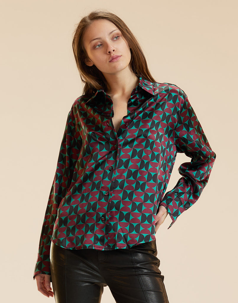 Collectible Silk Shirt in Burgundy
