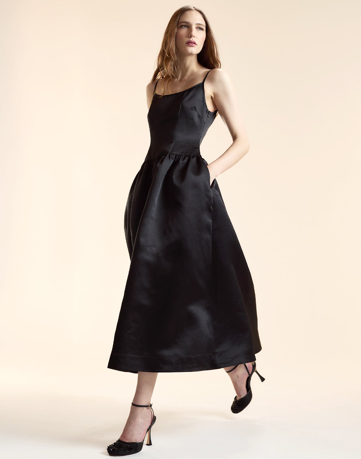 Genevive Satin Midi Dress