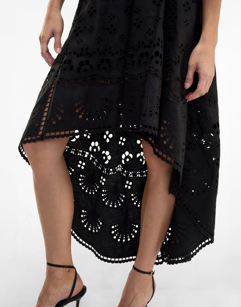 Eva Embroidered High Low Skirt