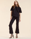 Embroidered Floral Applique Pant