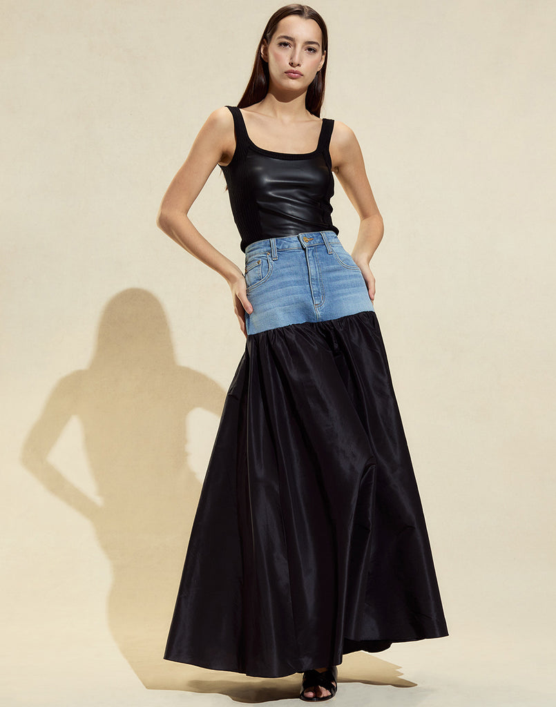 Tribeca Vegan Leather Combo Top