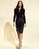 Cynthia Rowley The London Leather Midi Skirt