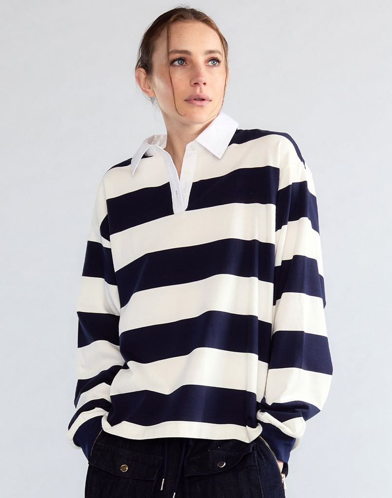 Cynthia Rowley Ardie Striped Rugby Shirt