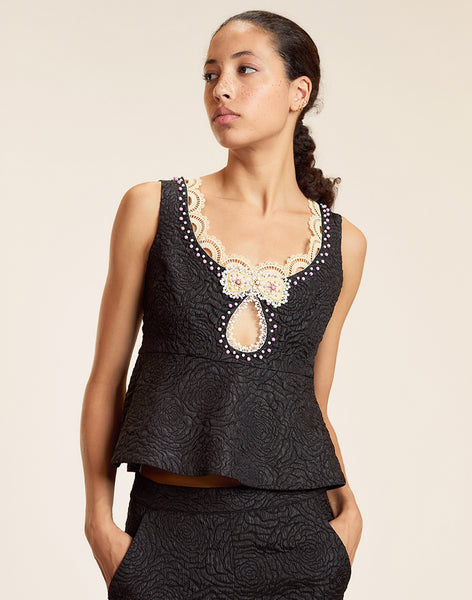 Petit Four Lace Trim Top – Cynthia Rowley