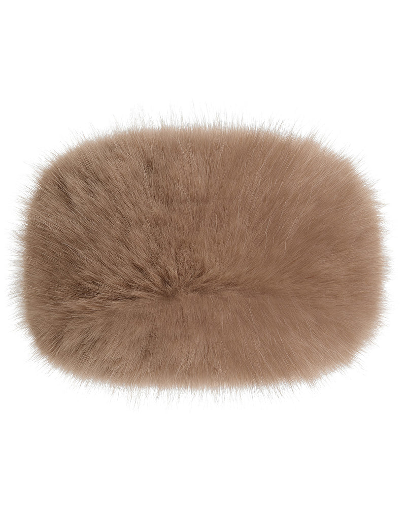 Faux Fur Headband in Camel