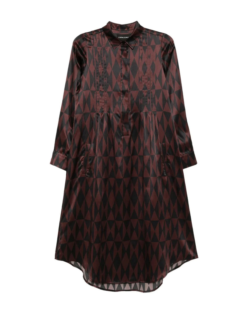 Silk Pintuck Shirt Dress