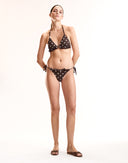 Brown Polka Dot String Bikini Bottom 