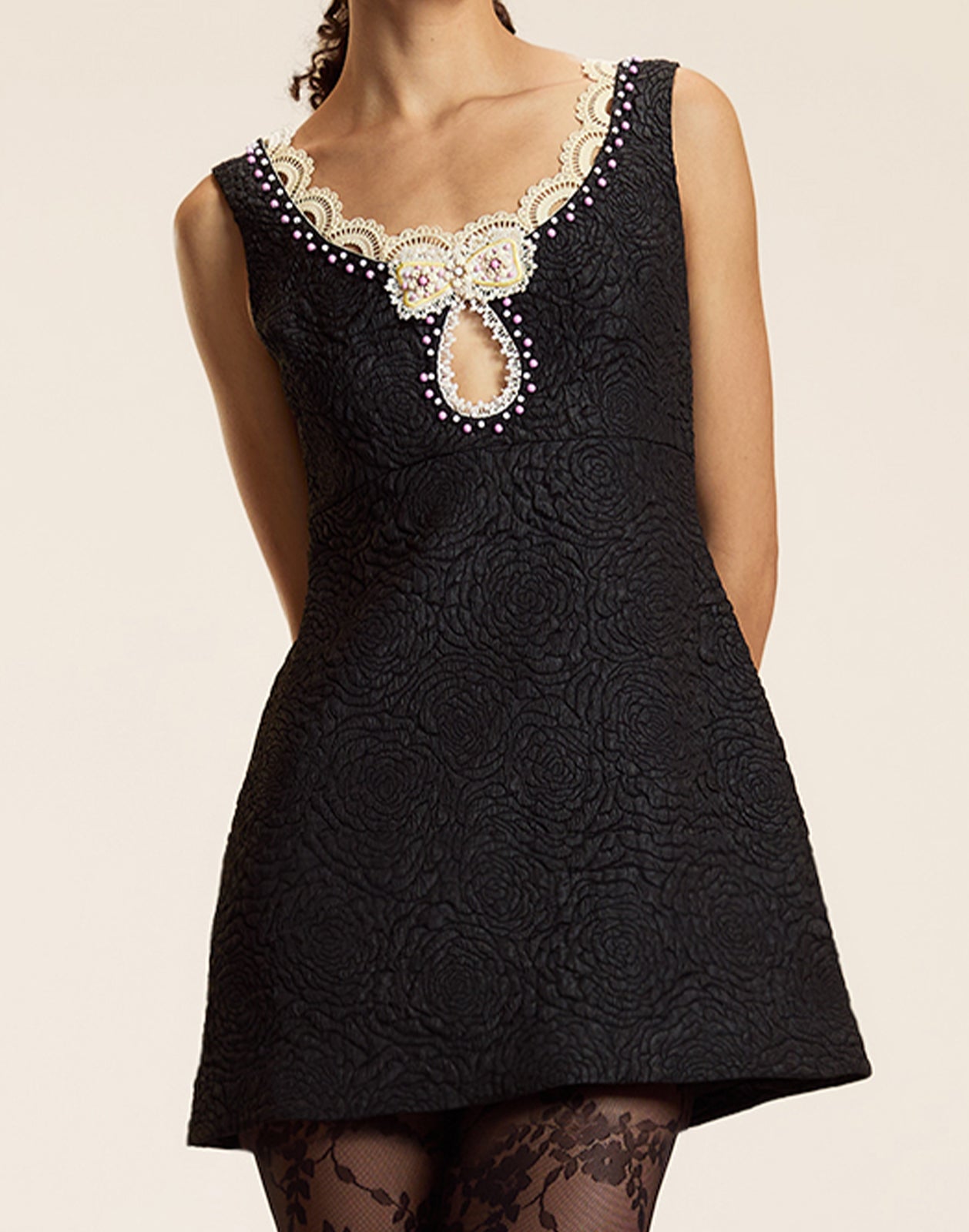 Petit Four Lace Trim Dress / Black / 4 / Cynthia Rowley Petit Four Lace Trim Dress / Black / 4 / Cynthia Rowley