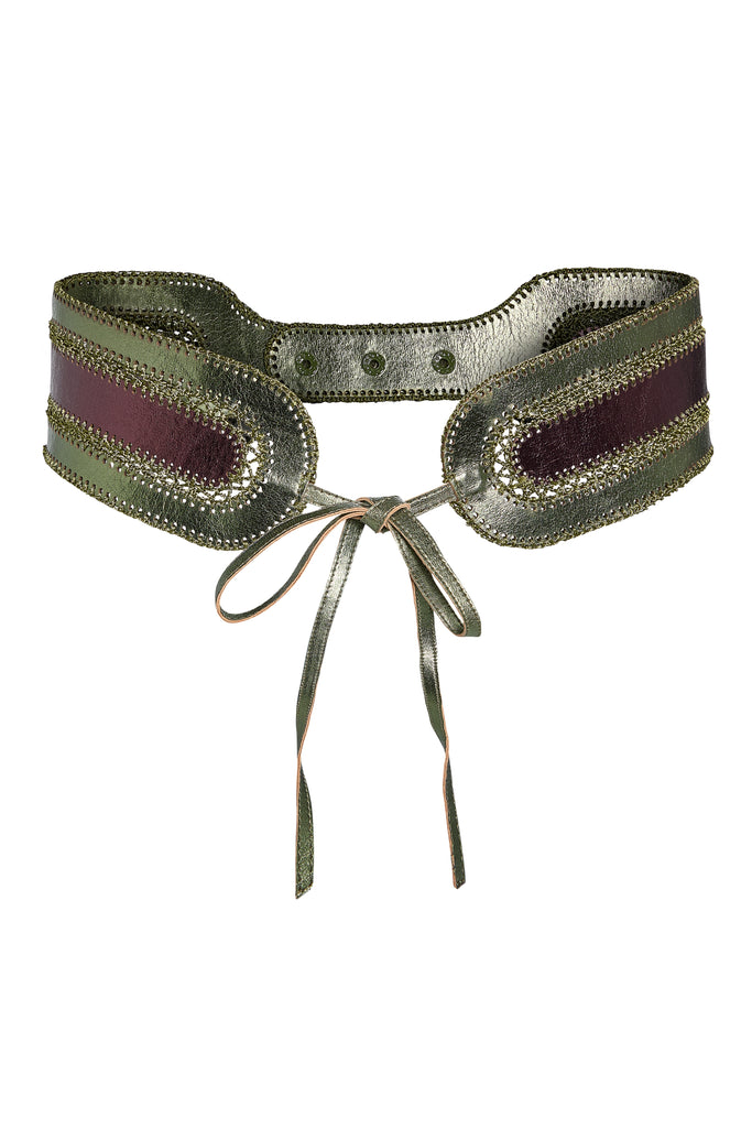 Metallic Vegan Leather Belt