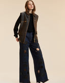 Embroidered Wide-leg Jean