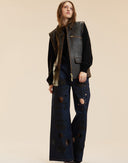 Embroidered Wide-leg Jean