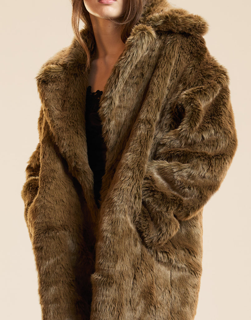 Uptown Faux Fur Trench