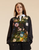 Floral Rugby Shirt in black