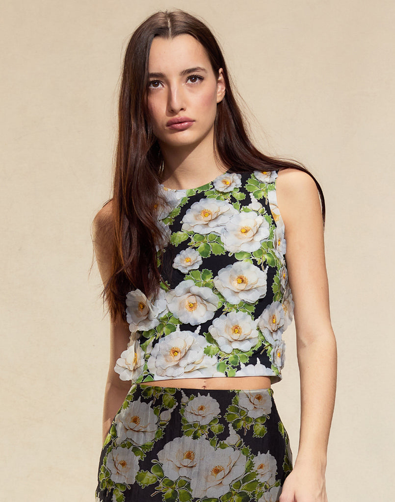Cynthia Rowley Cornelia Flower Appliques Top