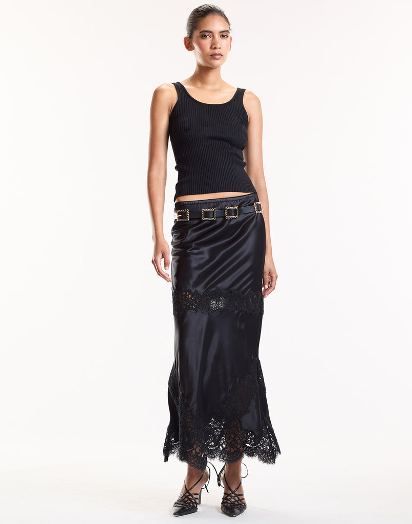 Garbo Silky Lace Skirt