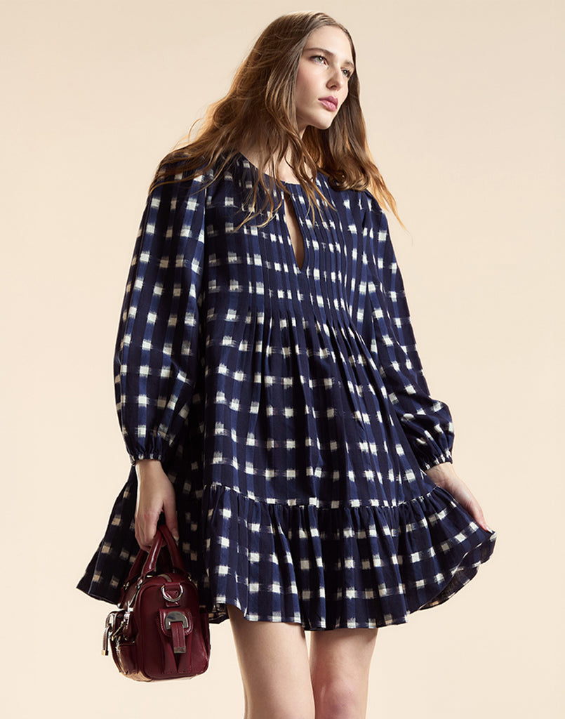 Ingrid Pintuck Mini Dress