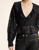 Black lace blouse