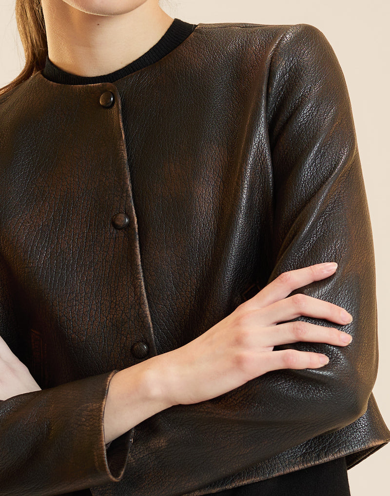 LEATHER JACKET in Brown