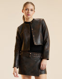 Leather Crop Jacket