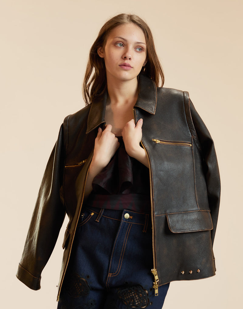 Winona Convertible Leather Jacket
