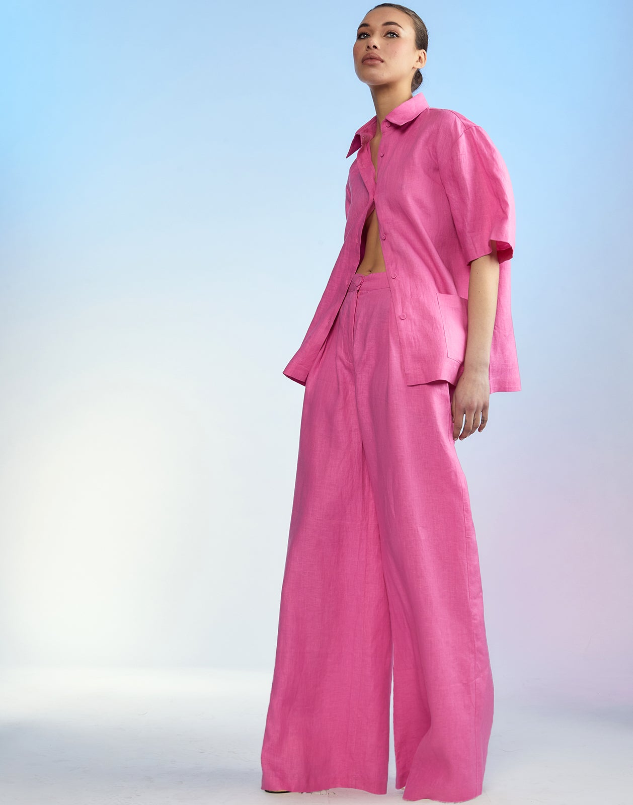 Pink linen trousers | Mc732h-pi | see more McVERDI.dk