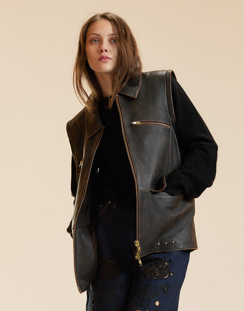 Winona Leather Oversized Jacket