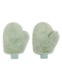 Faux Fur Oversized Mittens in matcha