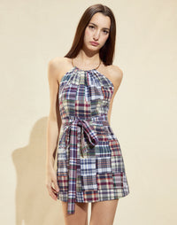 Marisol Madras Mini Halter Dress