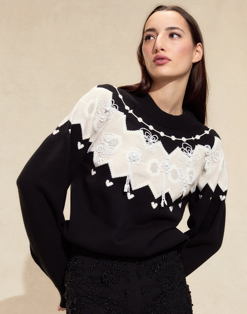 Cynthia Rowley Milei Beaded Sweater