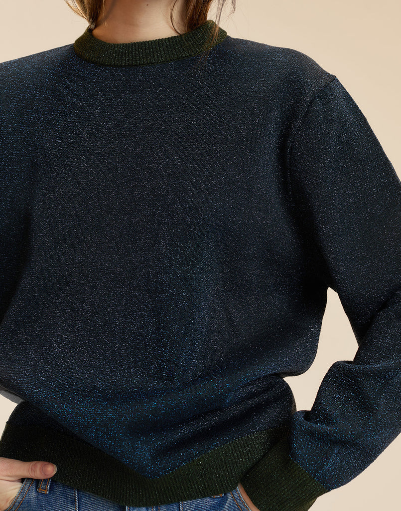 Metallic Knit Crewneck