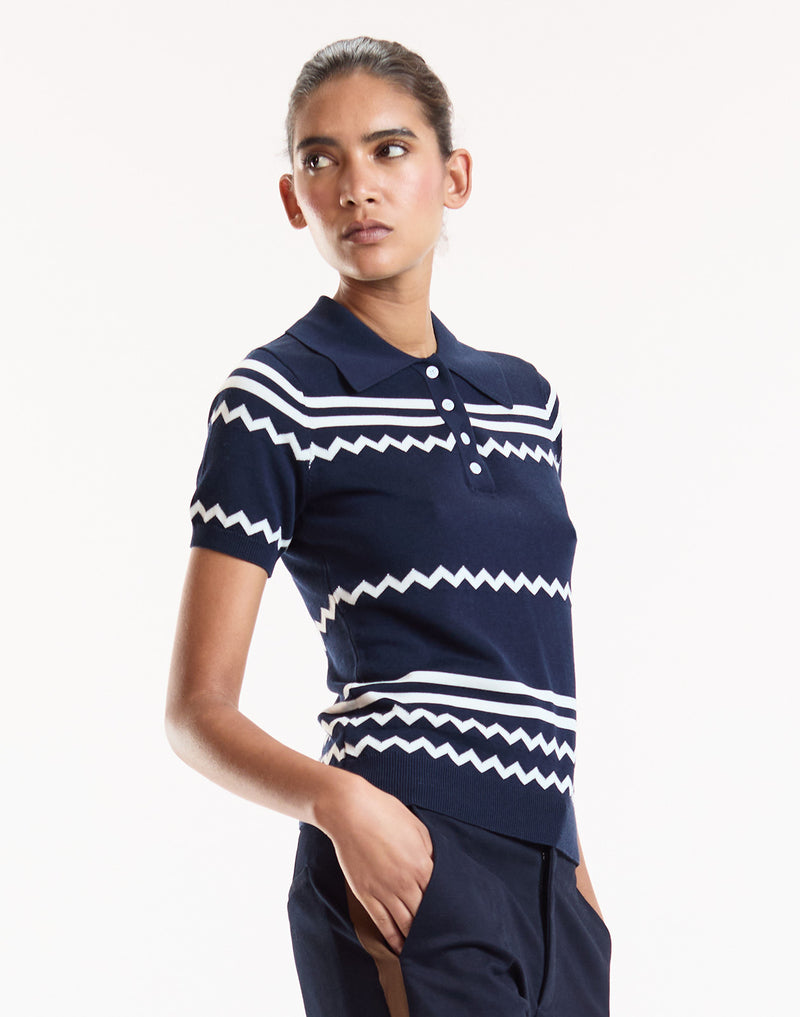 Ziggy Cropped Knit Polo