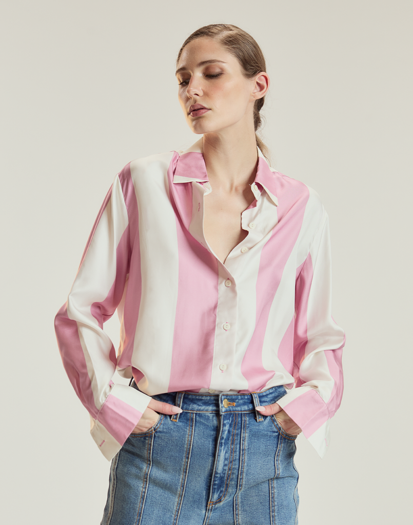 Collectible Stripe Silk Shirt