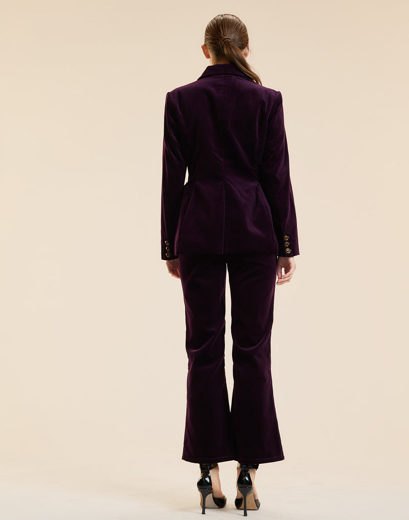 VELVETEEN MID RISE CROPPED FLARED PANTS