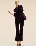 VELVETEEN MID RISE CROPPED FLARED PANTS