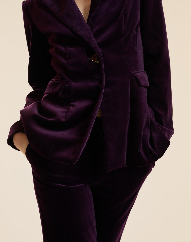 Velveteen Suit in purple