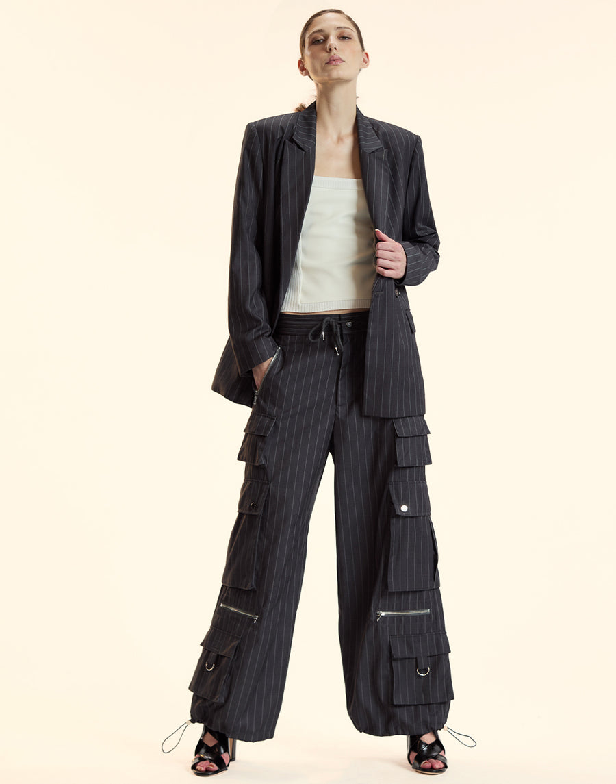 Cynthia Rowley Pinstripe Cargo Pants