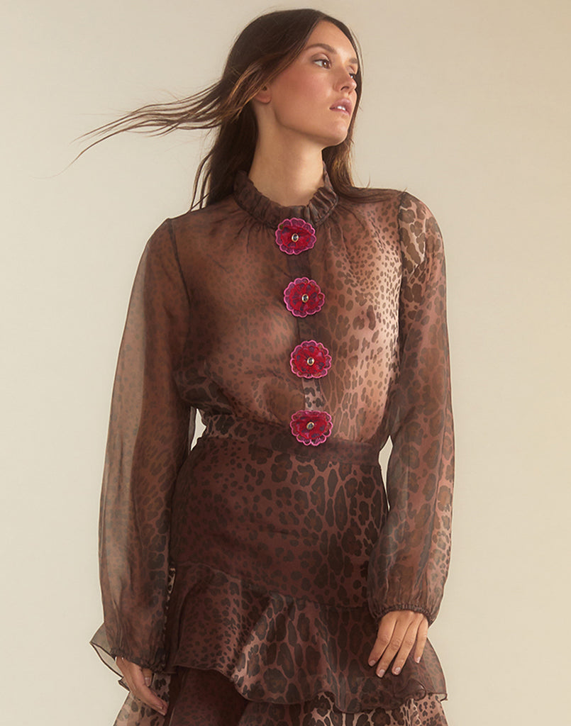 Cynthia Rowley Prim Silk Organza Blouse