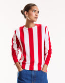Red Striped Long Sleeve Sweater 