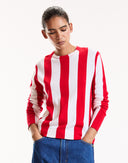 Red Striped Long Sleeve Sweater 