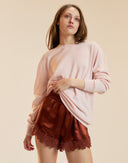 Rust Lace Silk shorts 