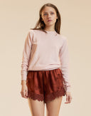 Rust Lace Silk shorts 
