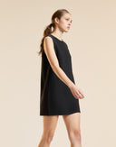 Wool shift dress in black